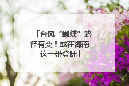 台风“蝴蝶”路径有变！或在海南这一带登陆