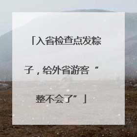 入省检查点发粽子，给外省游客“整不会了”
