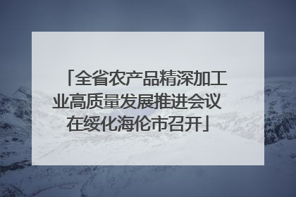 全省农产品精深加工业高质量发展推进会议在绥化海伦市召开