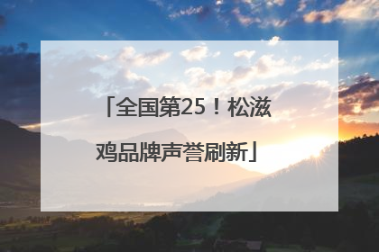 全国第25！松滋鸡品牌声誉刷新