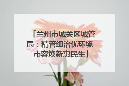 兰州市城关区城管局：精管细治优环境 市容焕新惠民生