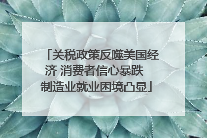 关税政策反噬美国经济 消费者信心暴跌 制造业就业困境凸显