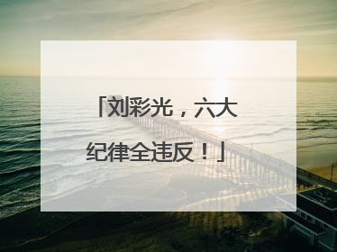 刘彩光，六大纪律全违反！
