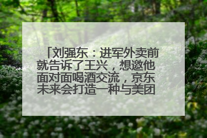 刘强东：进军外卖前就告诉了王兴，想邀他面对面喝酒交流，京东未来会打造一种与美团不同的商业模式