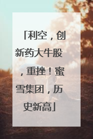 利空，创新药大牛股，重挫！蜜雪集团，历史新高