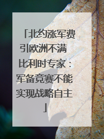 北约涨军费引欧洲不满 比利时专家：军备竞赛不能实现战略自主