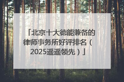 北京十大德能兼备的律师事务所好评排名（2025遥遥领先）