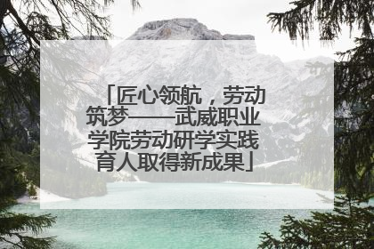 匠心领航，劳动筑梦——武威职业学院劳动研学实践育人取得新成果