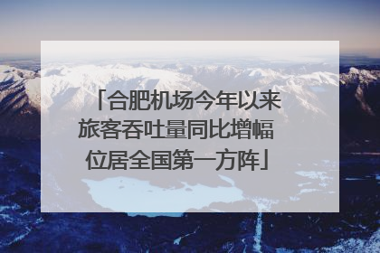合肥机场今年以来旅客吞吐量同比增幅位居全国第一方阵