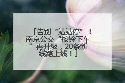 告别“站站停”！南京公交“按铃下车”再升级，20条新线路上线！