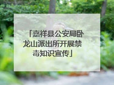 嘉祥县公安局卧龙山派出所开展禁毒知识宣传