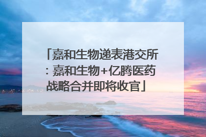 嘉和生物递表港交所：嘉和生物+亿腾医药战略合并即将收官