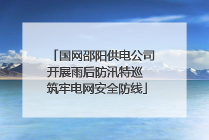 国网邵阳供电公司开展雨后防汛特巡 筑牢电网安全防线