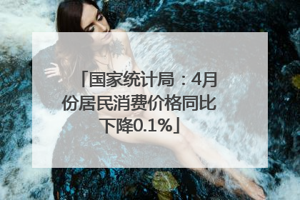 国家统计局：4月份居民消费价格同比下降0.1%