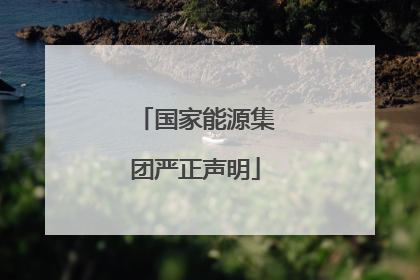 国家能源集团严正声明