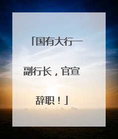 国有大行一副行长，官宣辞职！