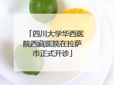 四川大学华西医院西藏医院在拉萨市正式开诊