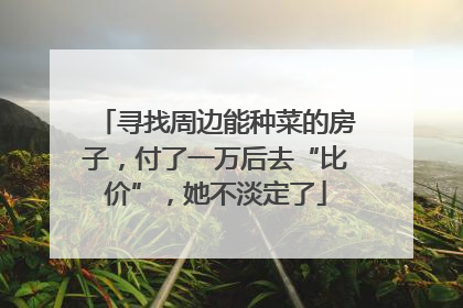 寻找周边能种菜的房子，付了一万后去“比价”，她不淡定了