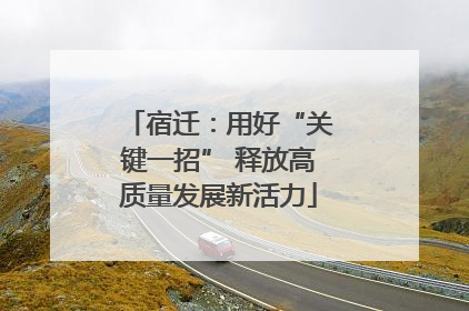 宿迁：用好“关键一招” 释放高质量发展新活力