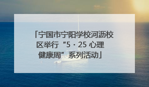 宁国市宁阳学校河沥校区举行“5・25 心理健康周”系列活动