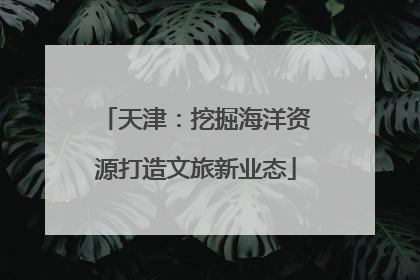 天津：挖掘海洋资源打造文旅新业态