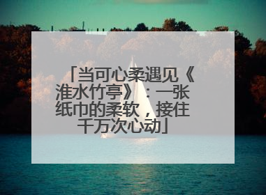 当可心柔遇见《淮水竹亭》：一张纸巾的柔软，接住千万次心动