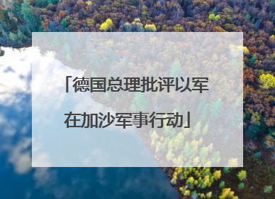 德国总理批评以军在加沙军事行动