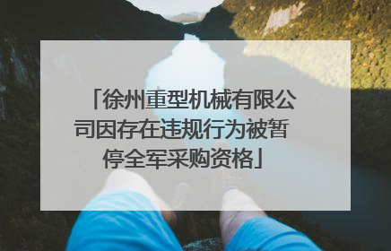 徐州重型机械有限公司因存在违规行为被暂停全军采购资格