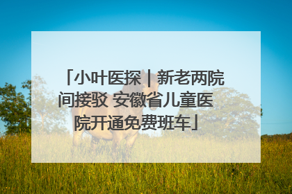 小叶医探｜新老两院间接驳 安徽省儿童医院开通免费班车