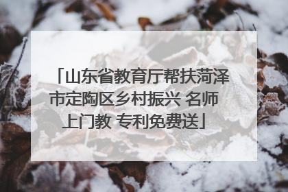山东省教育厅帮扶菏泽市定陶区乡村振兴 名师上门教 专利免费送