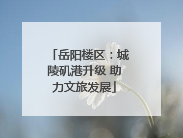 岳阳楼区：城陵矶港升级 助力文旅发展