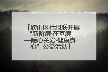 崂山区社组联开展“新阶层·在基层——暖心关爱·健康身心”公益活动