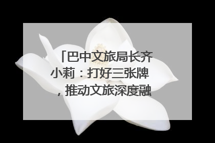 巴中文旅局长齐小莉：打好三张牌，推动文旅深度融合｜文旅局长说