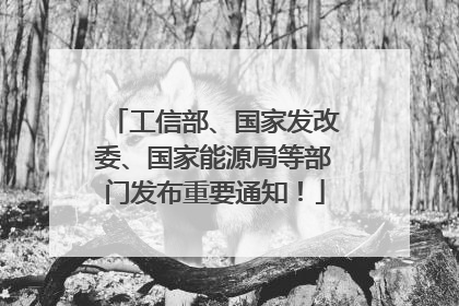 工信部、国家发改委、国家能源局等部门发布重要通知！
