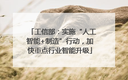 工信部：实施“人工智能+制造”行动，加快重点行业智能升级