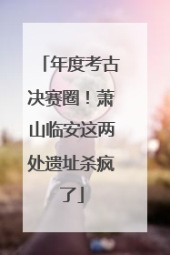 年度考古决赛圈！萧山临安这两处遗址杀疯了