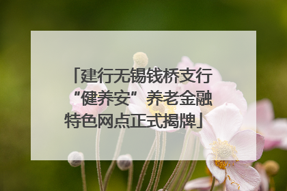 建行无锡钱桥支行“健养安”养老金融特色网点正式揭牌