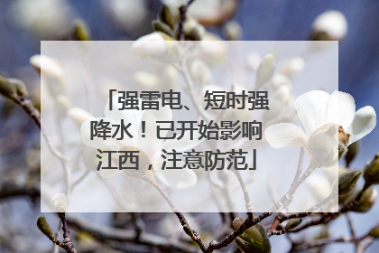 强雷电、短时强降水！已开始影响江西，注意防范