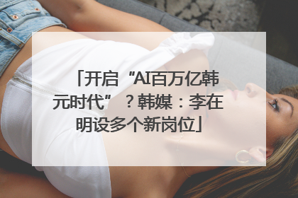 开启“AI百万亿韩元时代”？韩媒：李在明设多个新岗位
