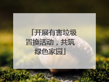开展有害垃圾置换活动，共筑绿色家园