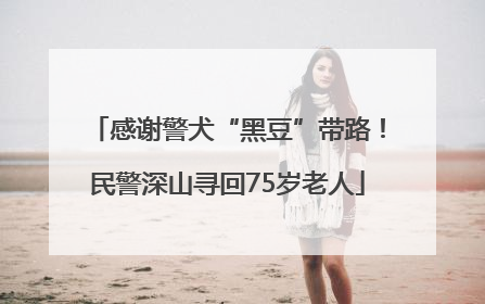 感谢警犬“黑豆”带路！民警深山寻回75岁老人