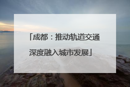 成都：推动轨道交通深度融入城市发展