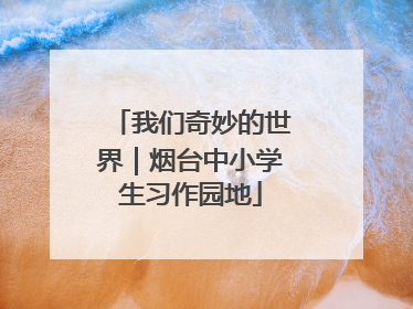 我们奇妙的世界｜烟台中小学生习作园地