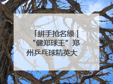 拼手抢名额｜“健郑球王”郑州乒乓球精英大奖赛报名火热