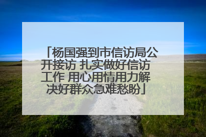 杨国强到市信访局公开接访 扎实做好信访工作 用心用情用力解决好群众急难愁盼