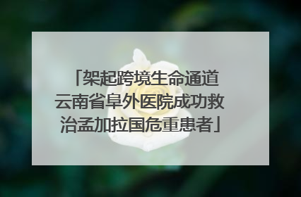 架起跨境生命通道 云南省阜外医院成功救治孟加拉国危重患者