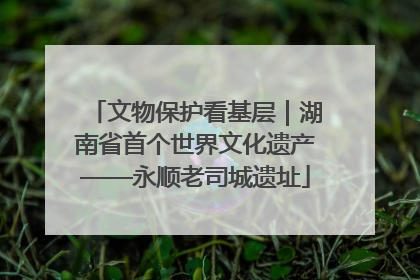 文物保护看基层｜湖南省首个世界文化遗产——永顺老司城遗址