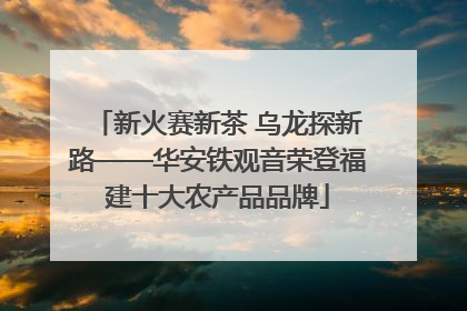 新火赛新茶 乌龙探新路——华安铁观音荣登福建十大农产品品牌