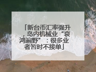 新台币汇率强升，岛内机械业“哀鸿遍野”：很多业者暂时不接单