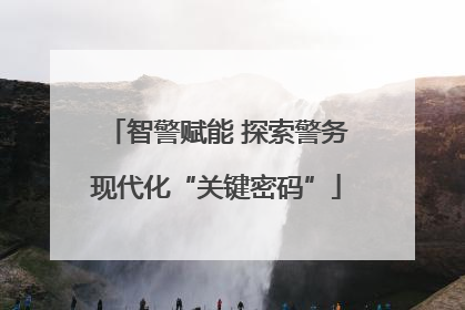 智警赋能 探索警务现代化“关键密码”